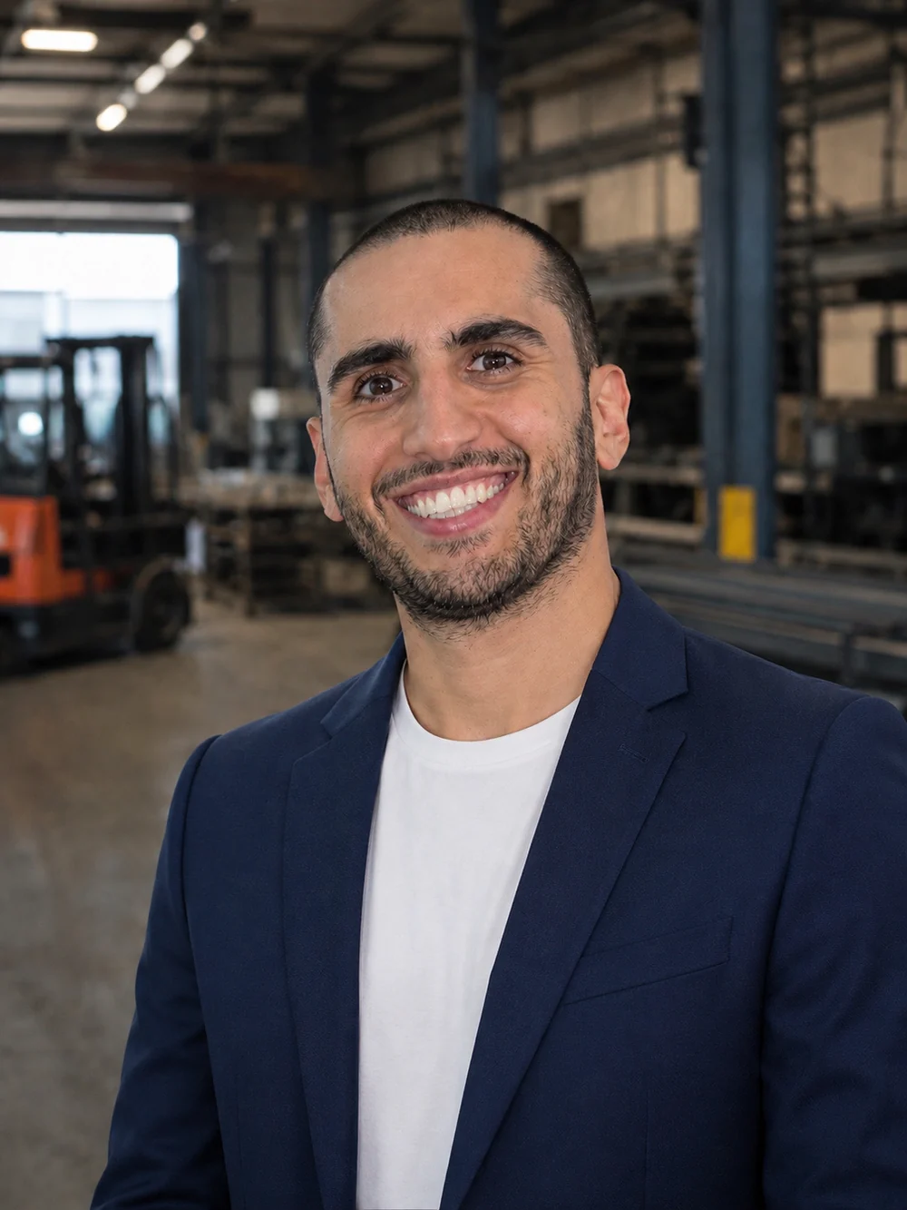 Mark Bibas in an industrial facility
